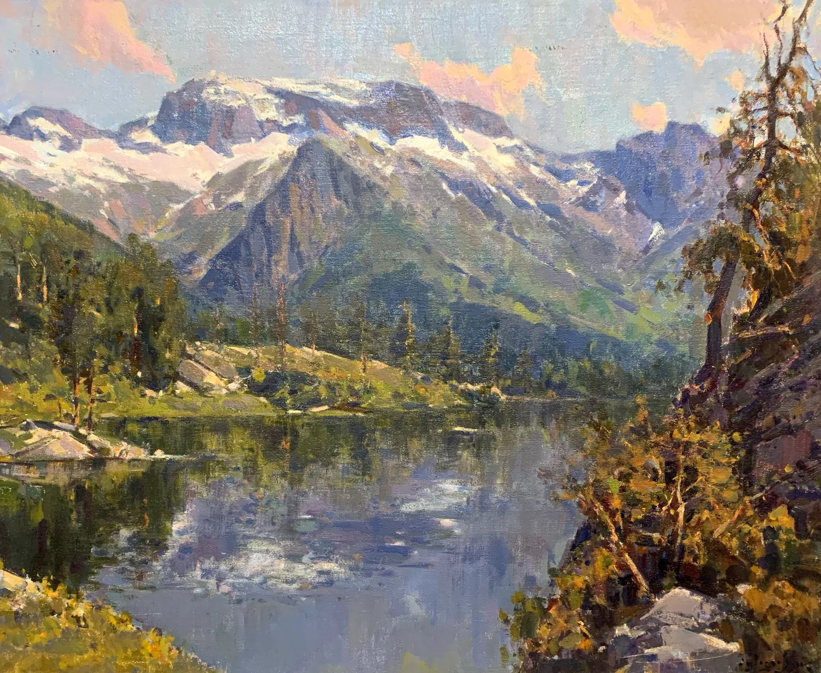 Lago de Baticelles. Benasque, óleo en lienzo de Antonio Iglesias Sanz