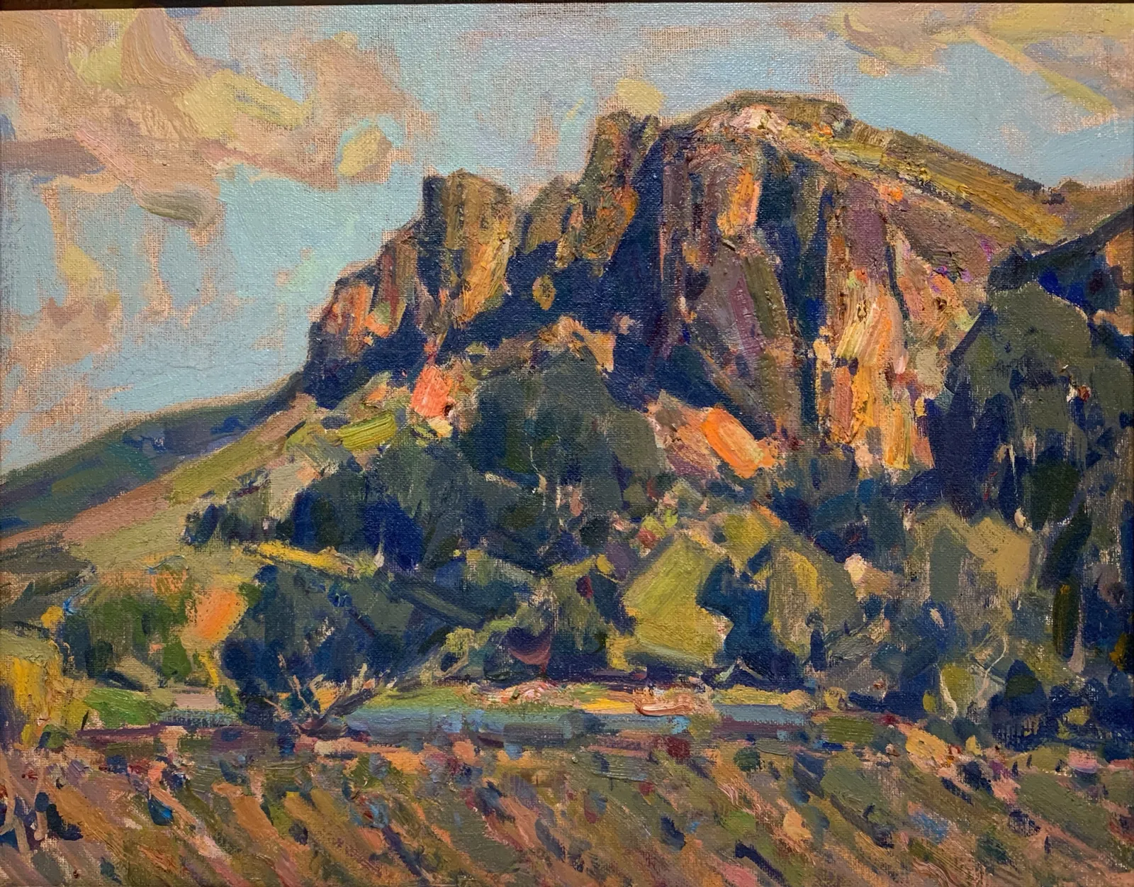 Paisaje sin título XI, óleo en tabla de Antonio Iglesias Sanz