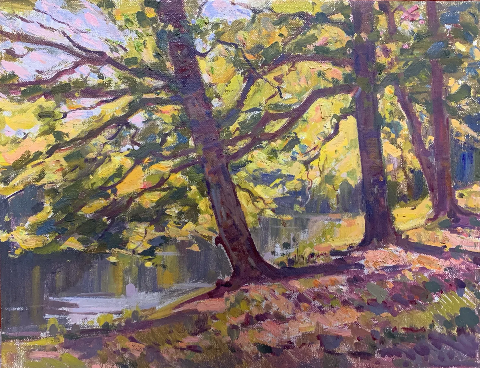 Paisaje sin título V, óleo en tabla de Antonio Iglesias Sanz