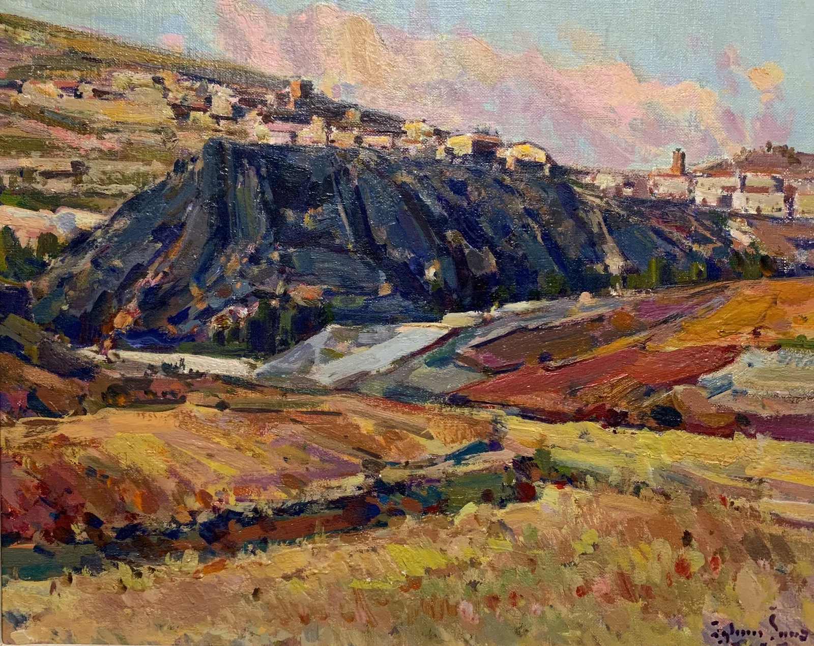 Sepúlveda. Segovia, óleo en lienzo de Antonio Iglesias Sanz